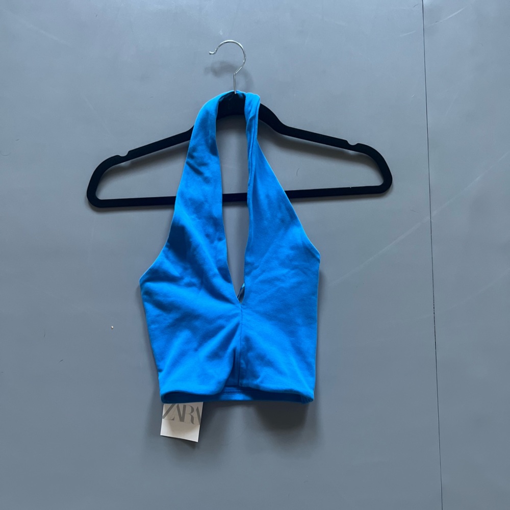NWT Zara Blue Halter Top